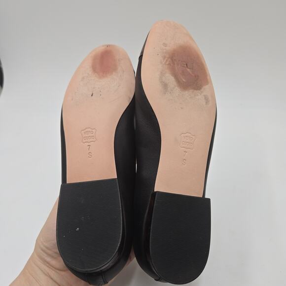 VANELi Womens Sz 7 Frankie Leather Low Heel Black Leather Tortoise Print Shoes - Picture 5 of 7